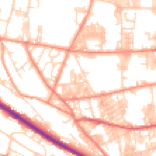 Daytime road noise heatmap for HX1 4HH