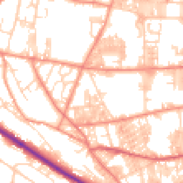 Daytime road noise heatmap for HX1 4HL