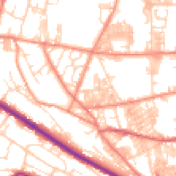 Daytime road noise heatmap for HX1 4HN