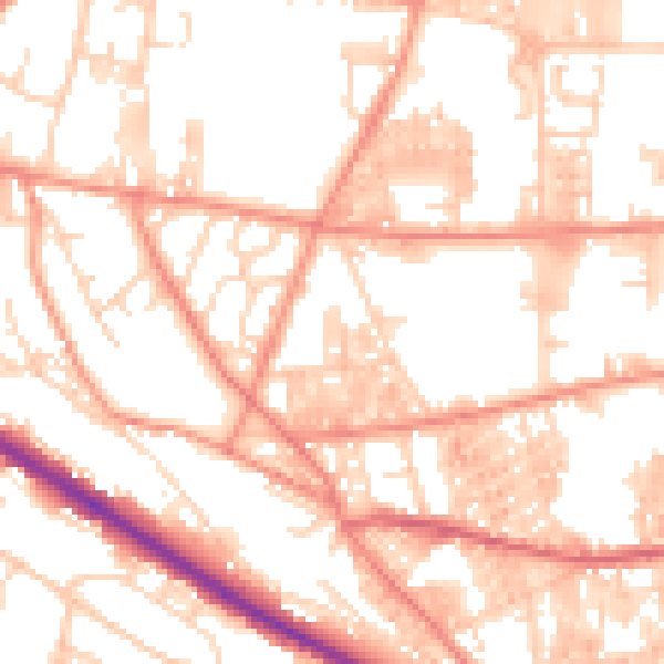 Daytime road noise heatmap for HX1 4HQ