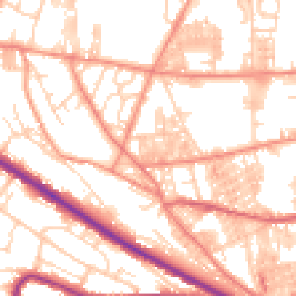 Daytime road noise heatmap for HX1 4HR