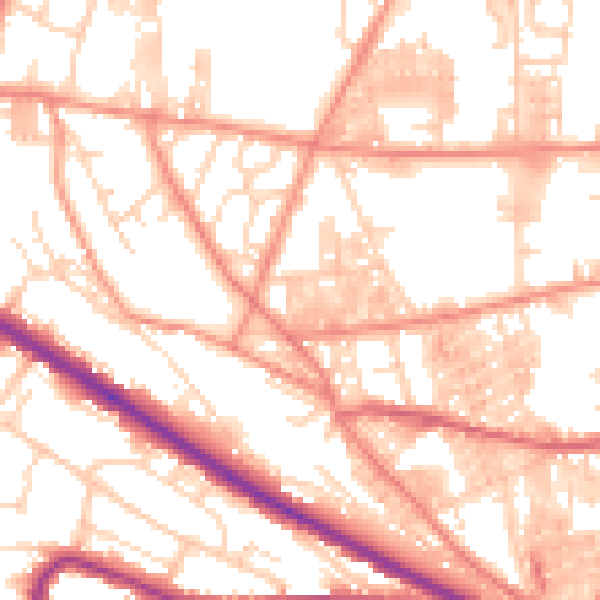 Daytime road noise heatmap for HX1 4HS