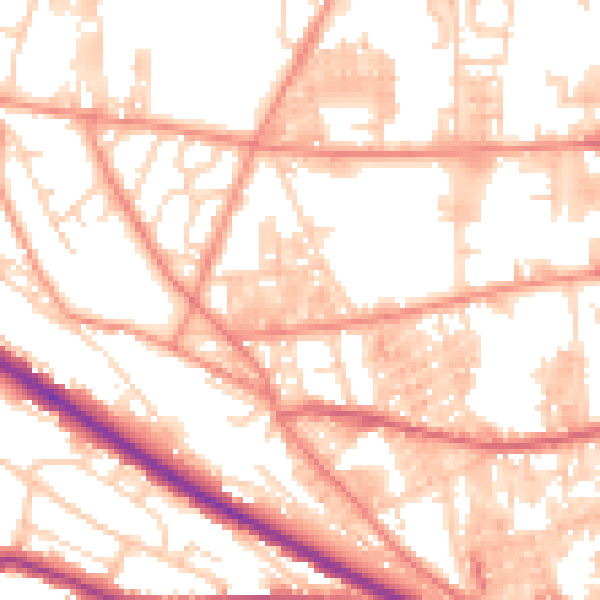 Daytime road noise heatmap for HX1 4HW
