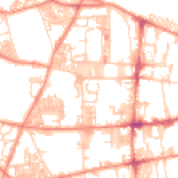 Daytime road noise heatmap for HX1 4JN