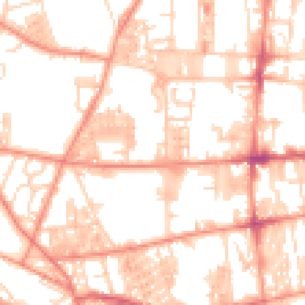Daytime road noise heatmap for HX1 4JS