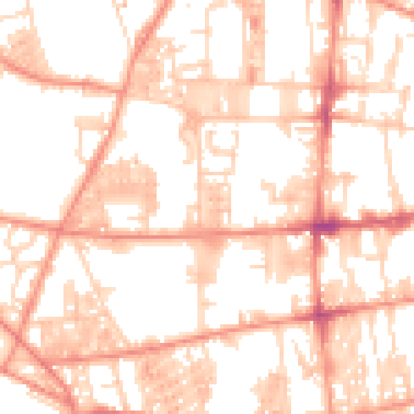 Daytime road noise heatmap for HX1 4JT