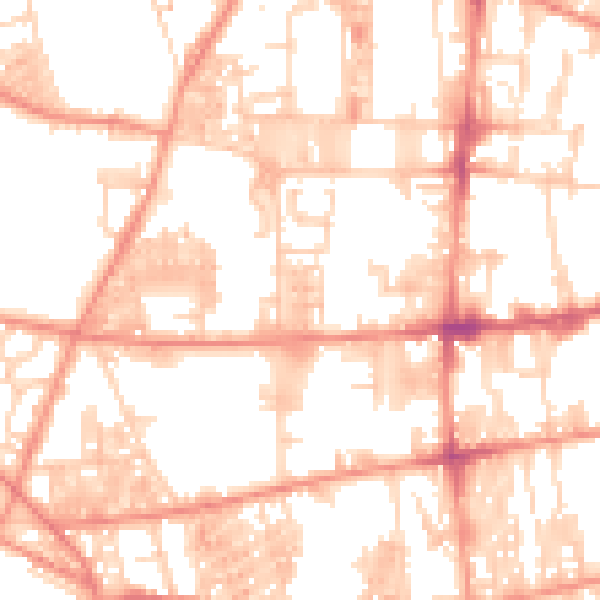 Daytime road noise heatmap for HX1 4JU