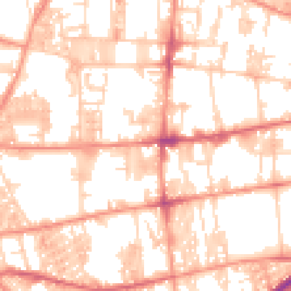 Daytime road noise heatmap for HX1 4JX