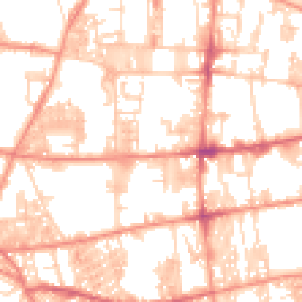 Daytime road noise heatmap for HX1 4JZ