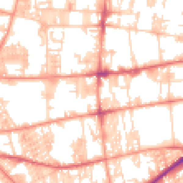Daytime road noise heatmap for HX1 4LL
