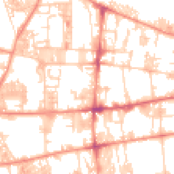 Daytime road noise heatmap for HX1 4NG