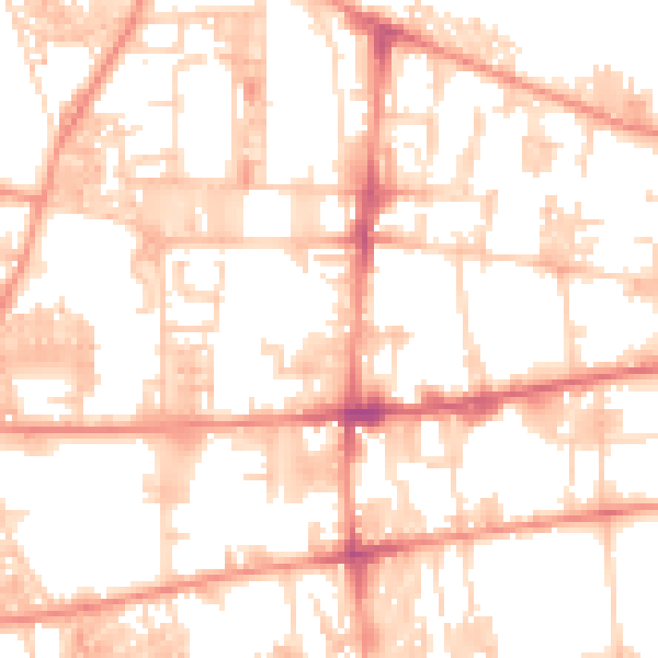 Daytime road noise heatmap for HX1 4NN