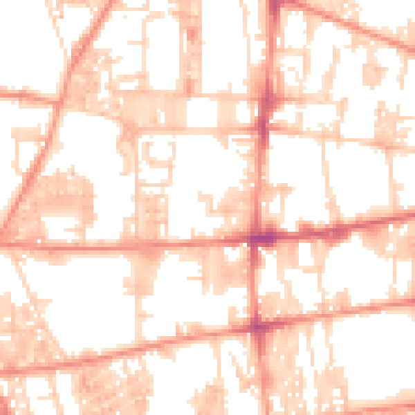 Daytime road noise heatmap for HX1 4NQ