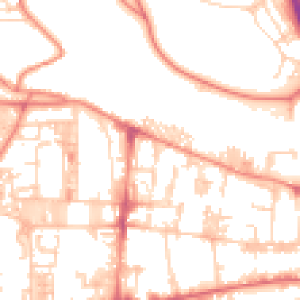 Daytime road noise heatmap for HX1 4PQ