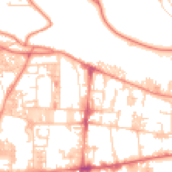 Daytime road noise heatmap for HX1 4PT