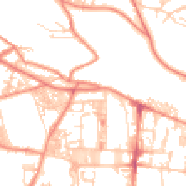 Daytime road noise heatmap for HX1 4QE