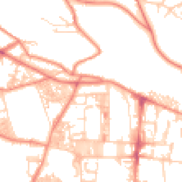 Daytime road noise heatmap for HX1 4QF