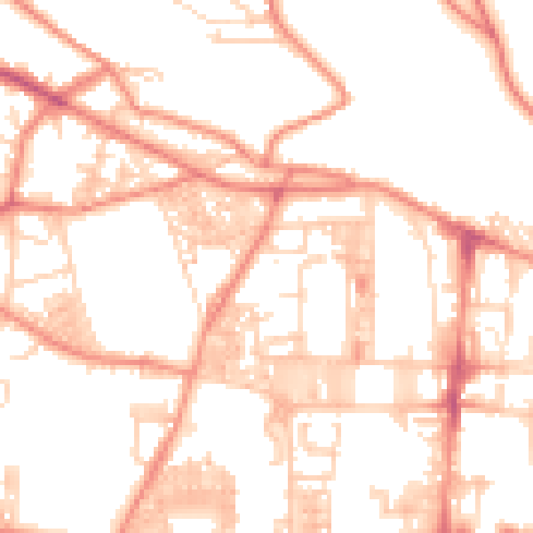 Daytime road noise heatmap for HX1 4QQ