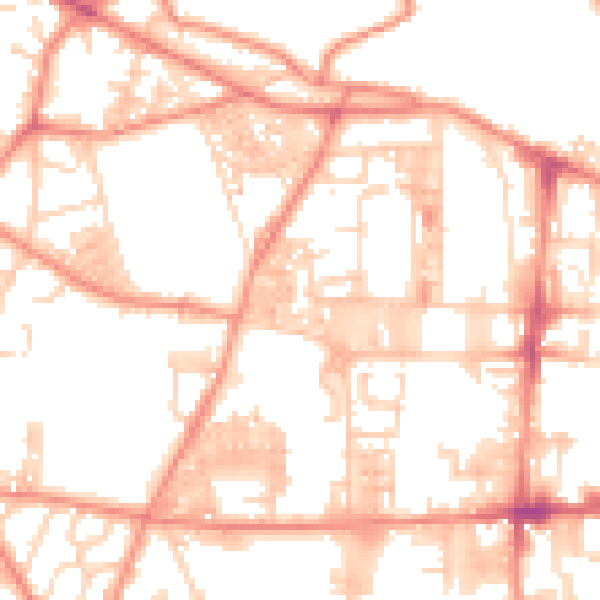 Daytime road noise heatmap for HX1 4QR