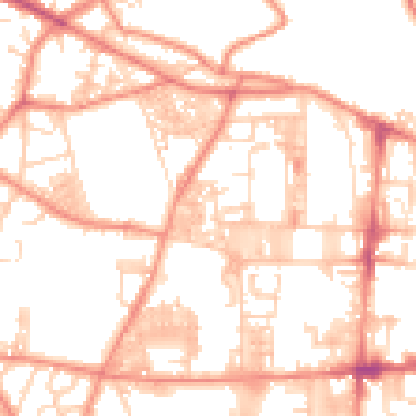 Daytime road noise heatmap for HX1 4QS