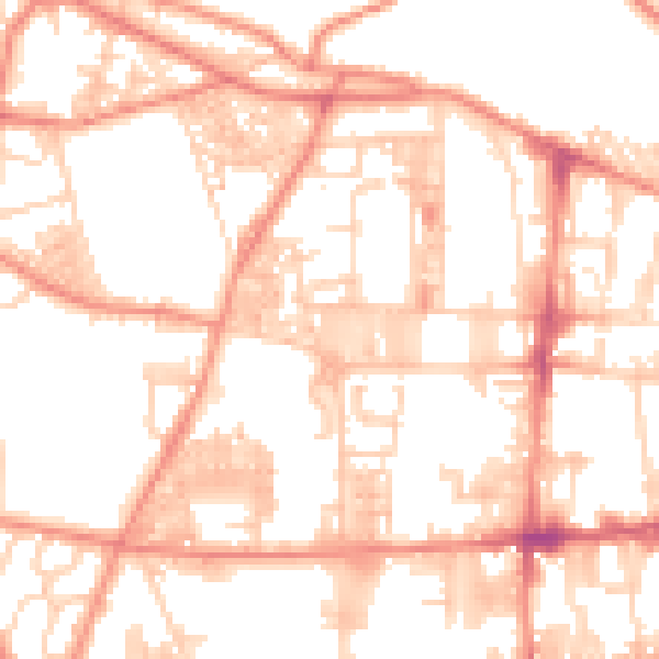 Daytime road noise heatmap for HX1 4QT