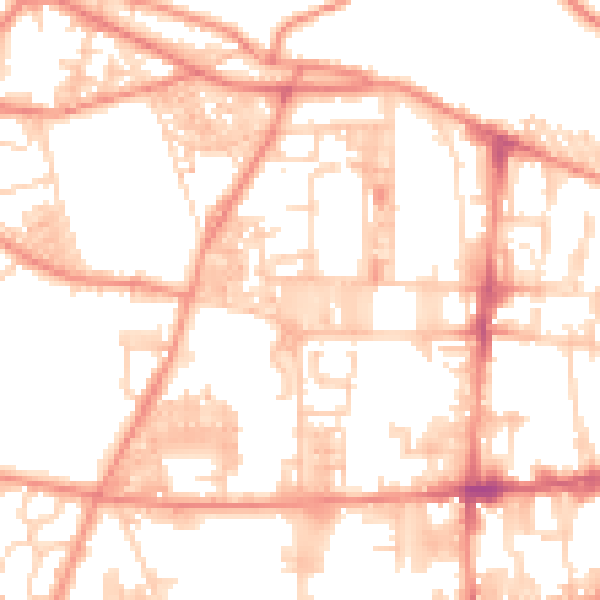 Daytime road noise heatmap for HX1 4QY
