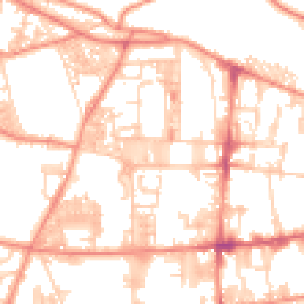 Daytime road noise heatmap for HX1 4RD