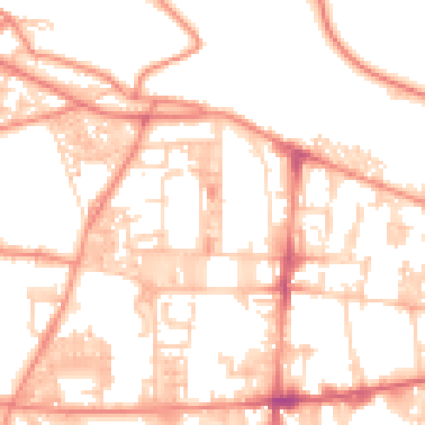 Daytime road noise heatmap for HX1 4RJ