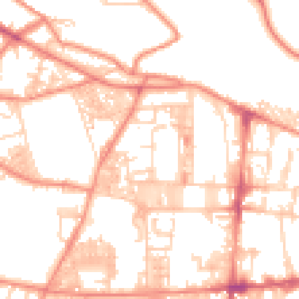 Daytime road noise heatmap for HX1 4RN