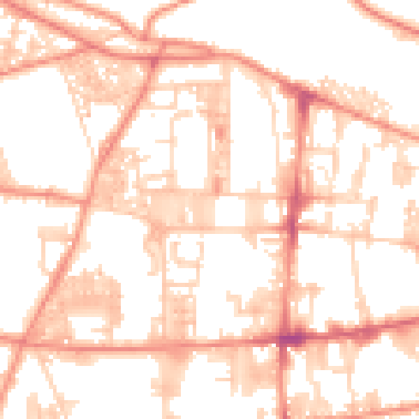Daytime road noise heatmap for HX1 4RQ