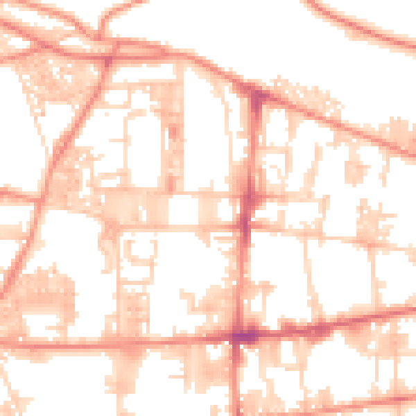 Daytime road noise heatmap for HX1 4RY