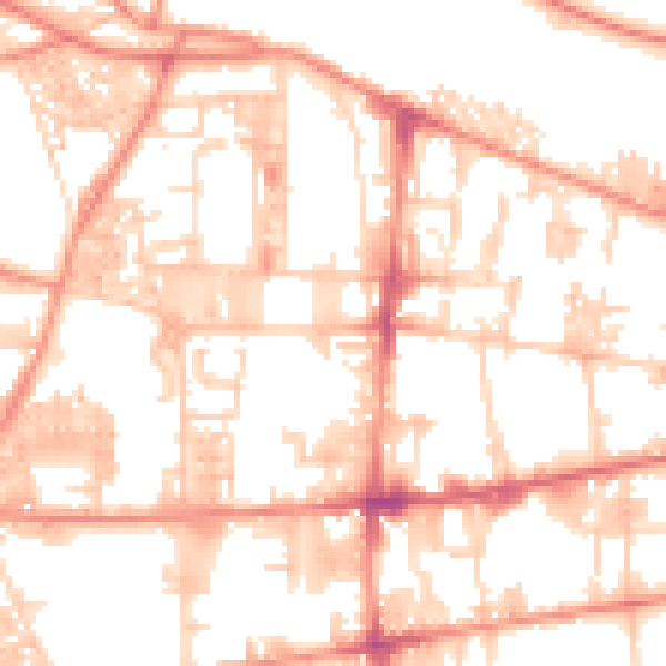 Daytime road noise heatmap for HX1 4SD