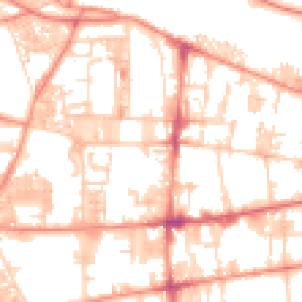 Daytime road noise heatmap for HX1 4SE