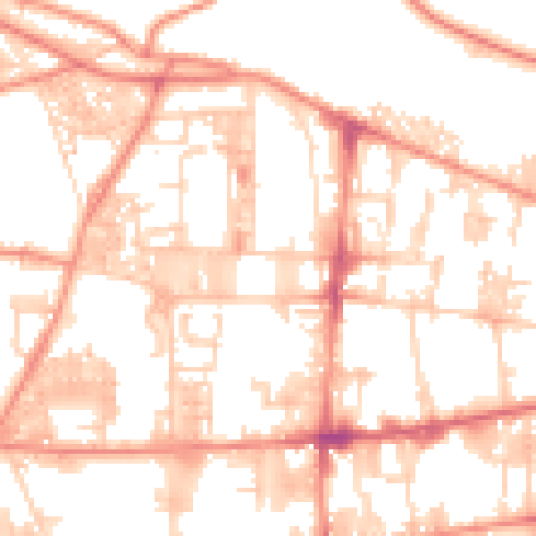 Daytime road noise heatmap for HX1 4SG