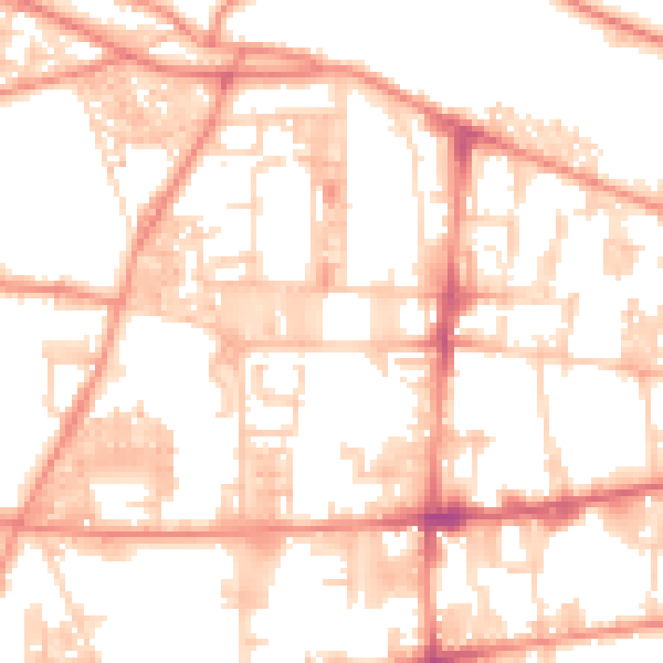 Daytime road noise heatmap for HX1 4SQ