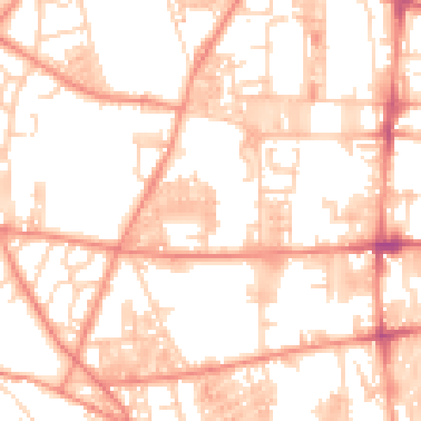 Daytime road noise heatmap for HX1 4TA