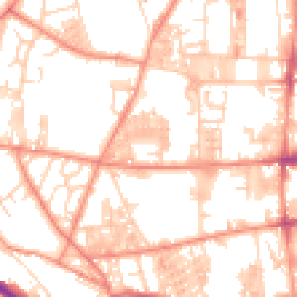 Daytime road noise heatmap for HX1 4TB