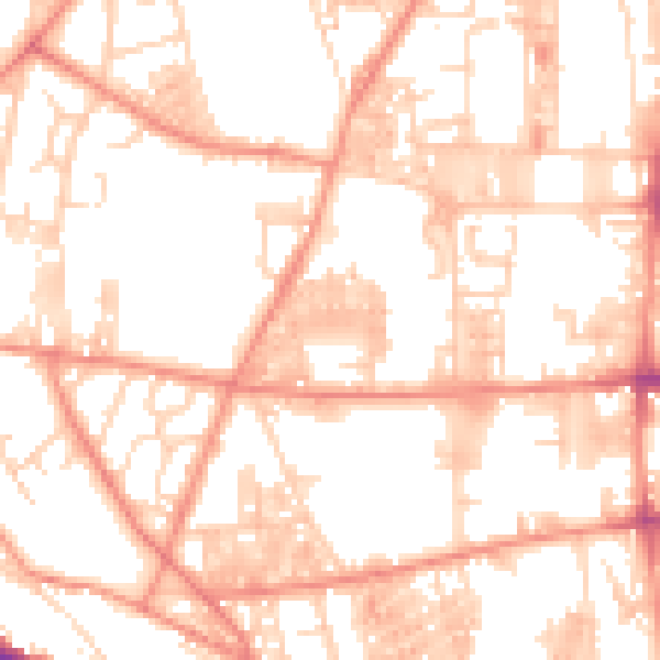 Daytime road noise heatmap for HX1 4TD