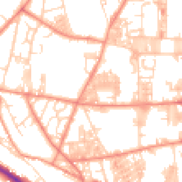 Daytime road noise heatmap for HX1 4TG
