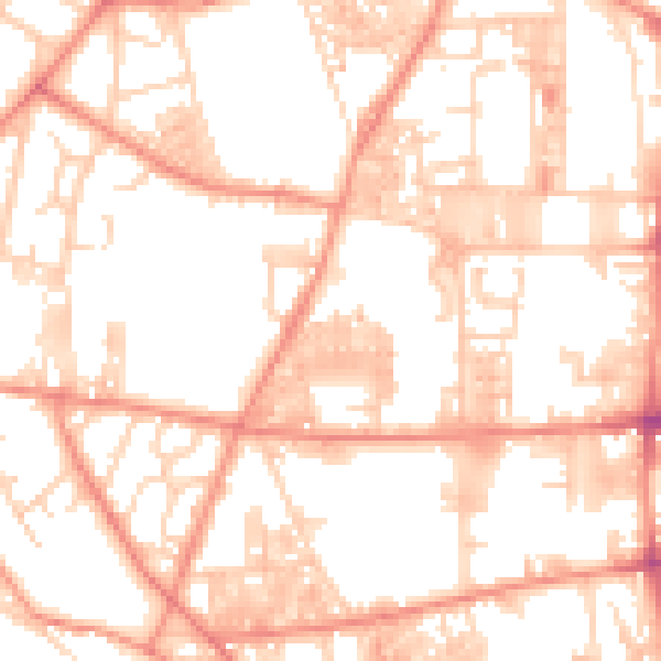 Daytime road noise heatmap for HX1 4TJ