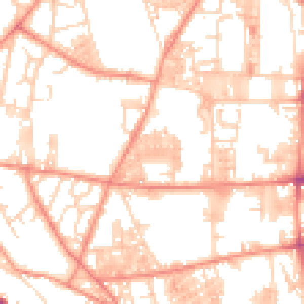Daytime road noise heatmap for HX1 4TQ