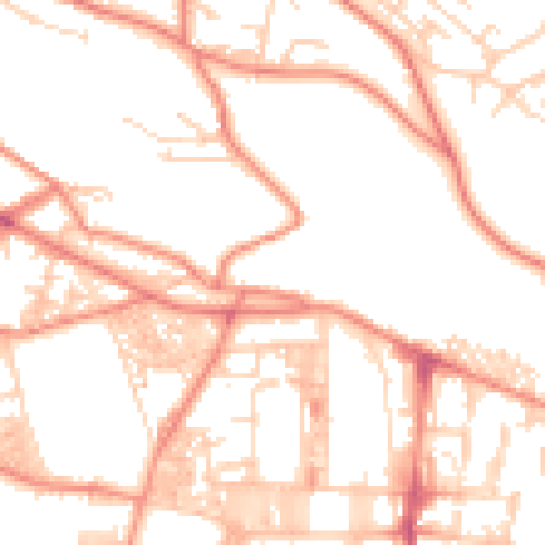 Daytime road noise heatmap for HX1 4TY