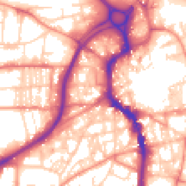 Daytime road noise heatmap for HX1 5AE
