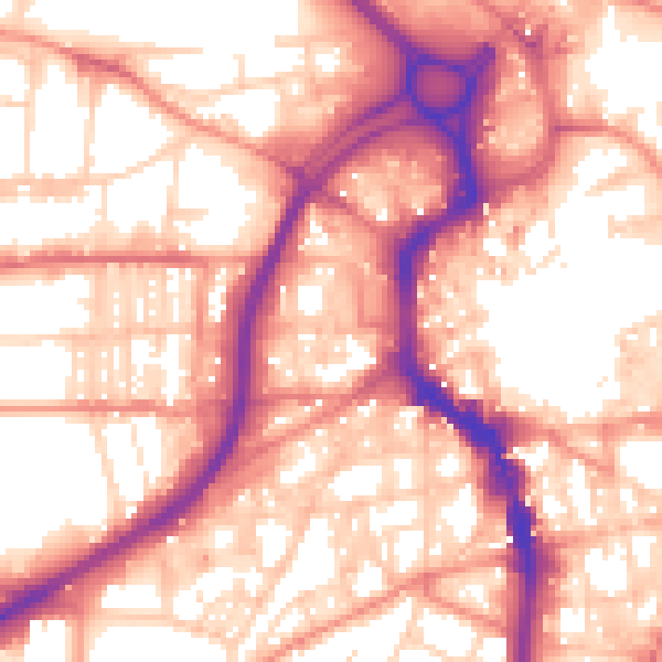 Daytime road noise heatmap for HX1 5AS