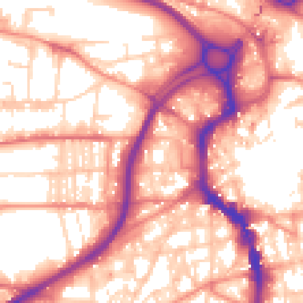 Daytime road noise heatmap for HX1 5AY