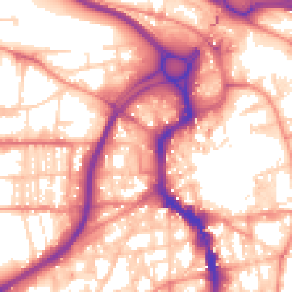 Daytime road noise heatmap for HX1 5DR