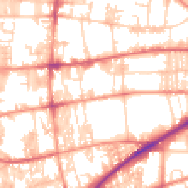 Daytime road noise heatmap for HX1 5EF