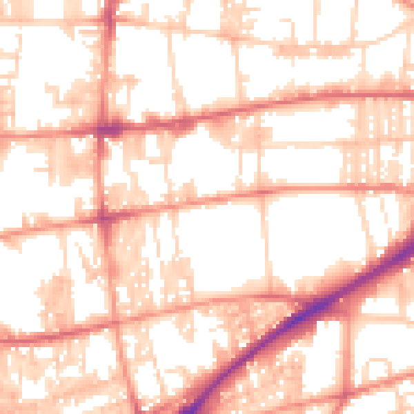 Daytime road noise heatmap for HX1 5EG