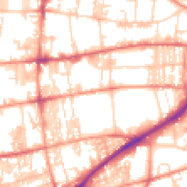 Daytime road noise heatmap for HX1 5EH