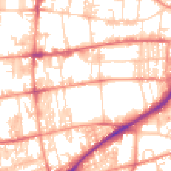Daytime road noise heatmap for HX1 5EJ